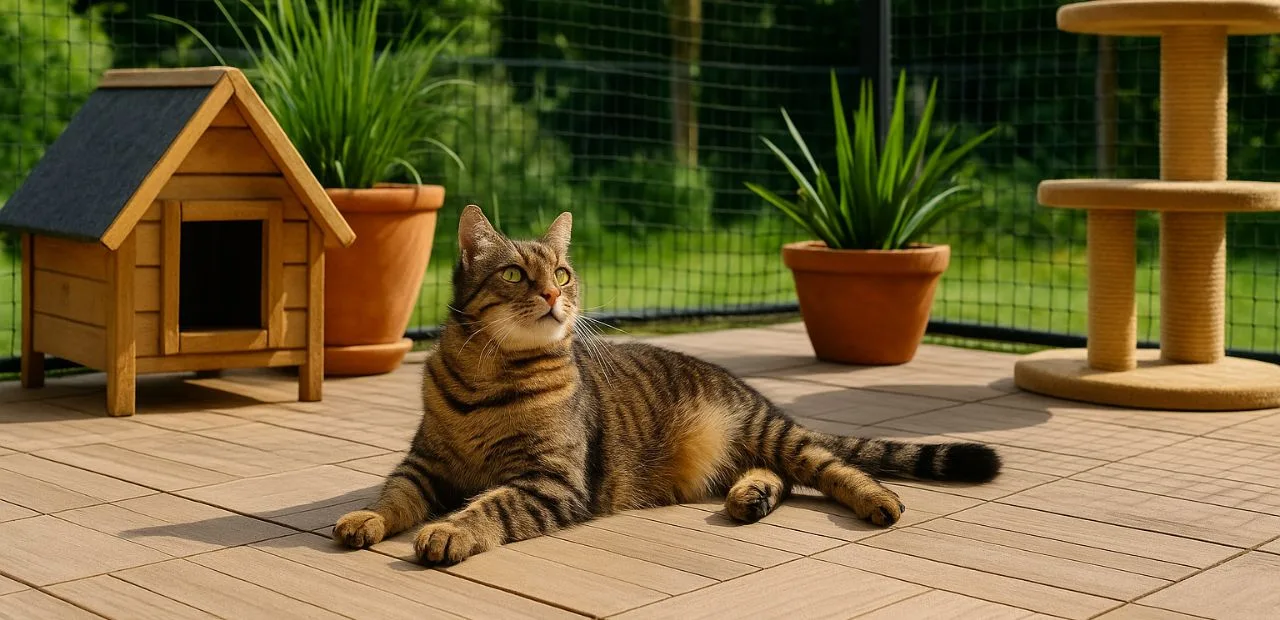 Katzenauslauf auf der Terrasse