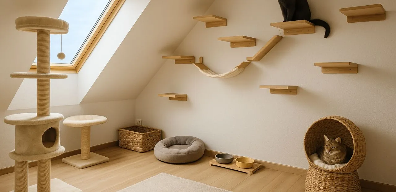 katzenzimmer dachschräge